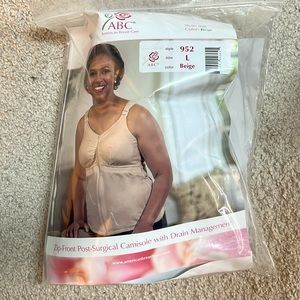 ABC zip-front post-surgical camisole w/ drain mgmt. Style-952 Size-L color-Beige
